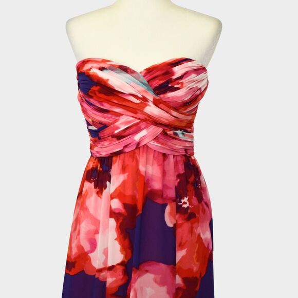 RALPH LAUREN Women's Strapless Floral Maxi Cocktail Dress Size 6 - Picture 4 of 9
